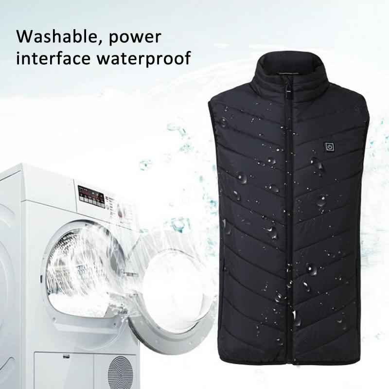 4 Area Single Control Usb Electric Heating Undershirt Intelligent Warm Vest - Blue - Xxl 8