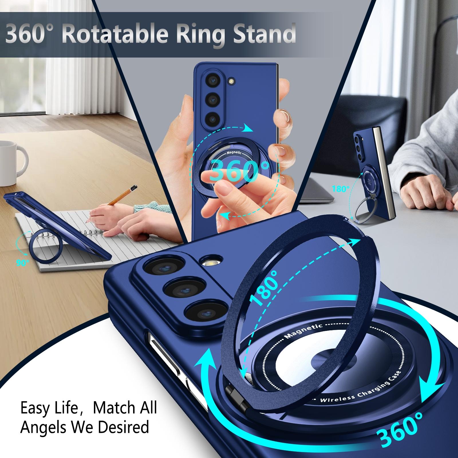 For Samsung Galaxy Z Fold4 5G Shockproof 360 Degree Rotating Case - Green 13