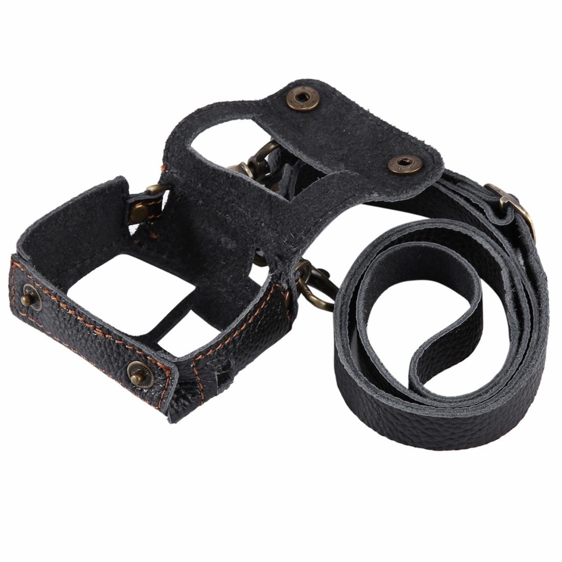 Genuine Leather Housing Case for Gopro Hero7 / 6 / 5 with Neck Strap and 52mm Uv Lens 3