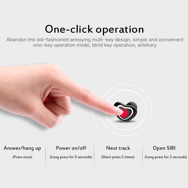 Mini Wireless Bluetooth Earphones with Charging Box - X7 4.1 - Black 5