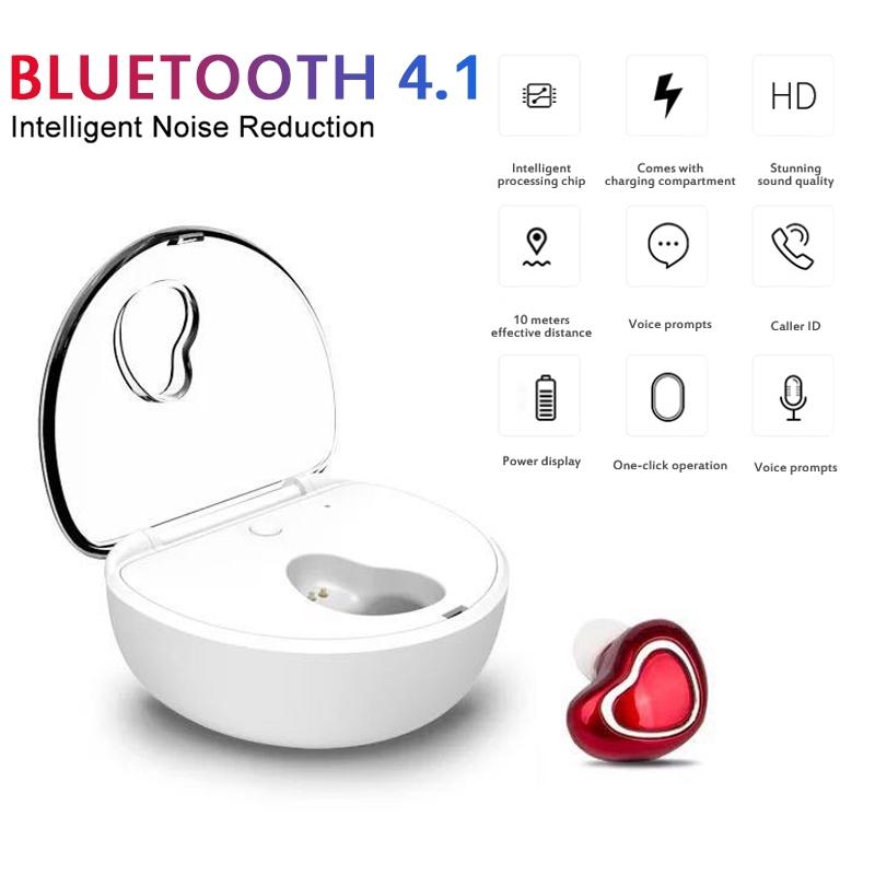 Mini Wireless Bluetooth Earphones with Charging Box - X7 4.1 - Black 6