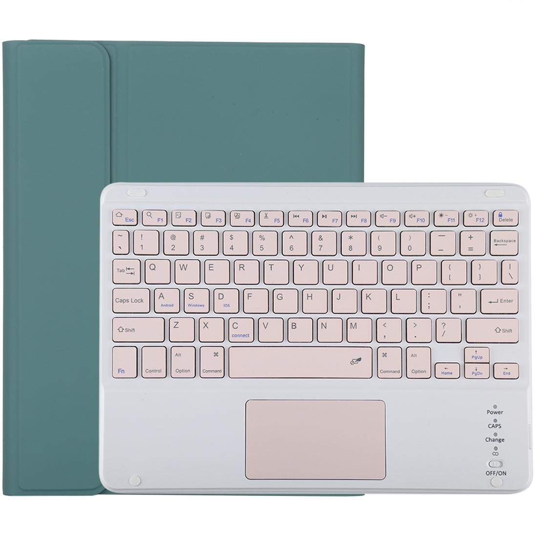 Bluetooth Keyboard & Tablet Case For Ipad 10.2 / Ipad Air 2019 - Detachable Touch Pad Pen Slot Holder - Pink Leather - Black 10