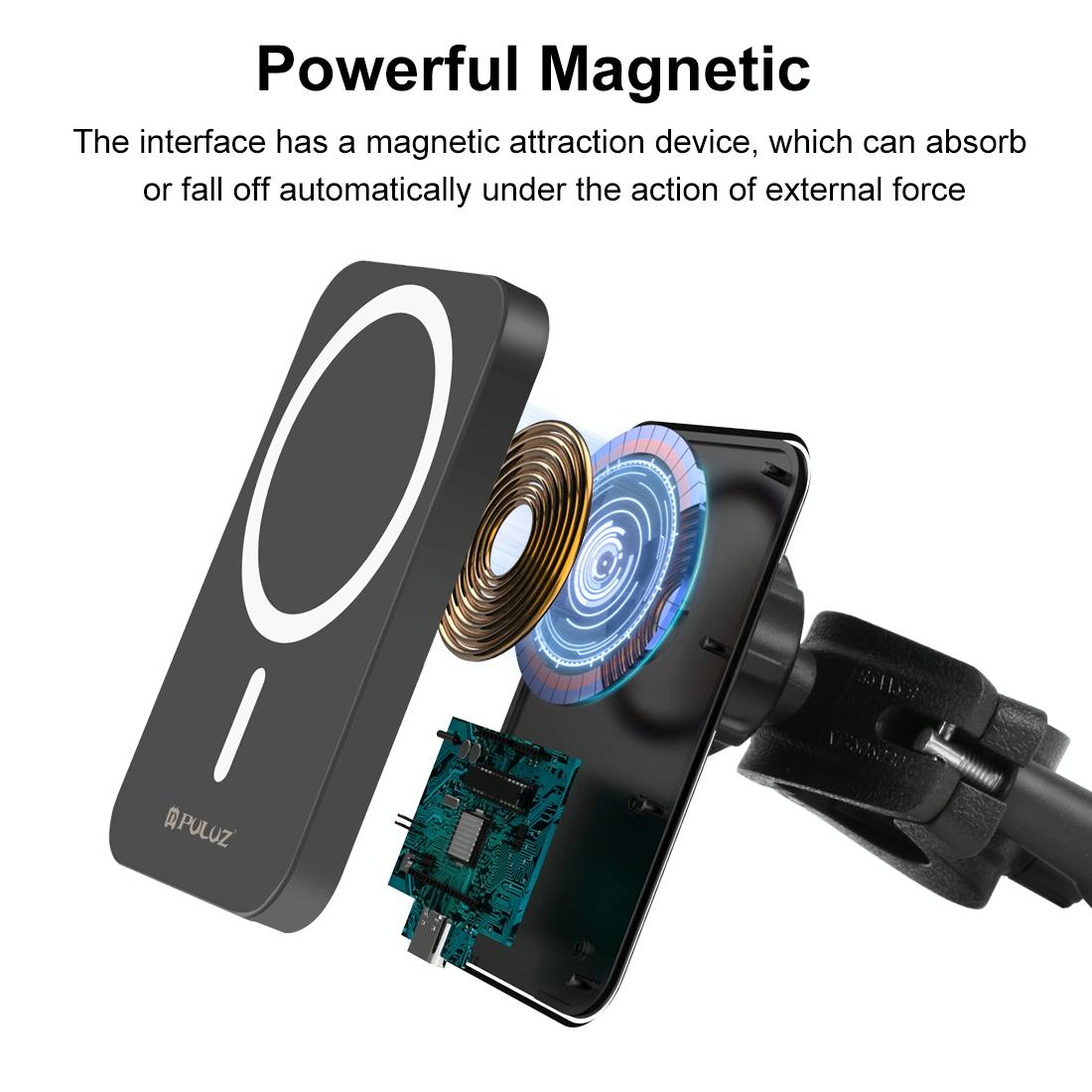 15W Magnetic Wireless Charger With Vlogging Phone Clamp - Black 5
