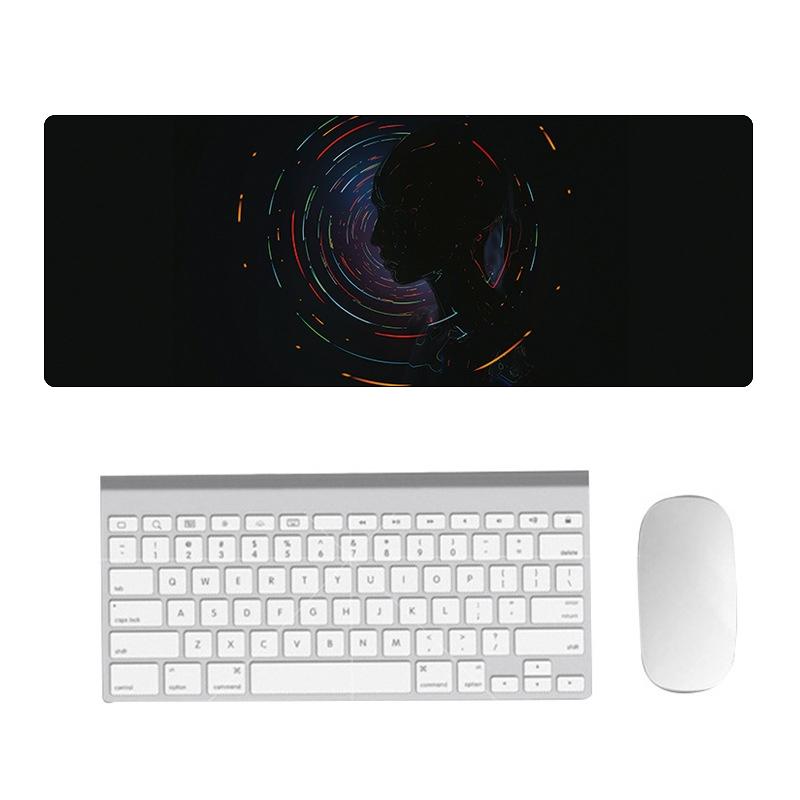 Fantasy Pattern Mouse Pad 300 X 800 X 5Mm Hand Painted - 2 Silhouettes