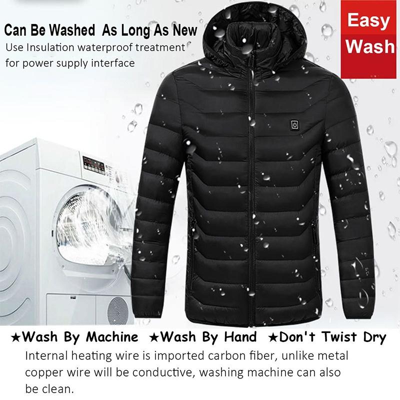 Winter Smart Electric Heating Hooded Jacket - Black - Xxxl 7