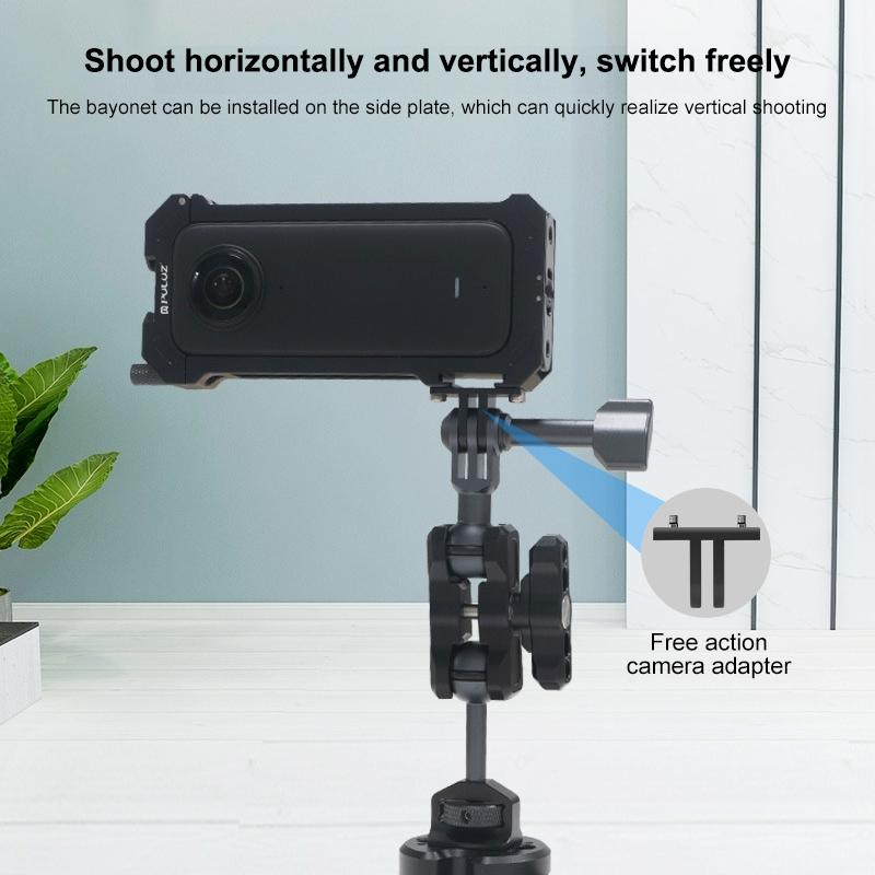 Metal Protective Cage for Insta360 X3 with Cold Shoe and Tripod Adapter 10