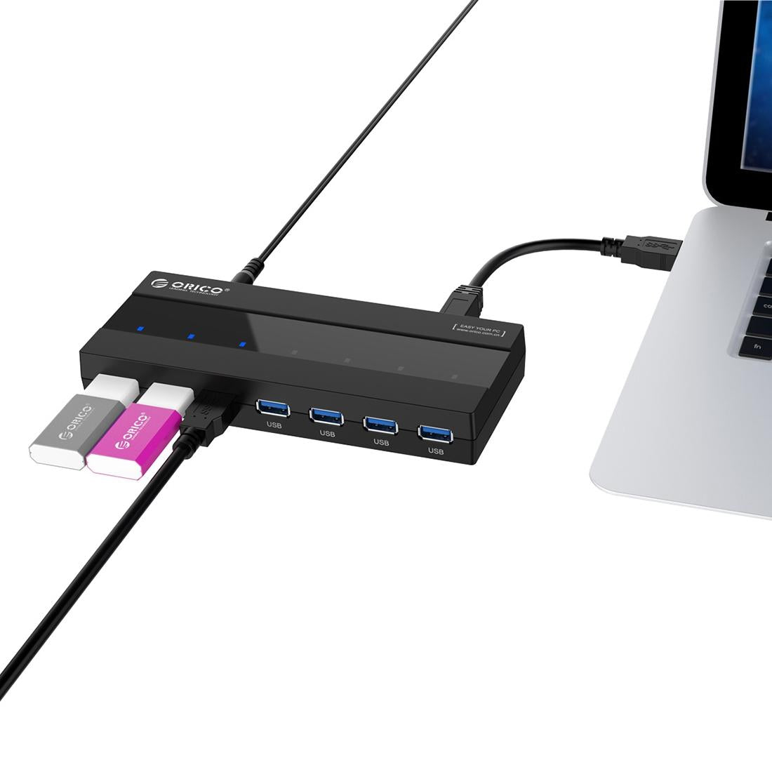 High Speed 7-Port Usb 3.0 Hub With Power Adapter 7