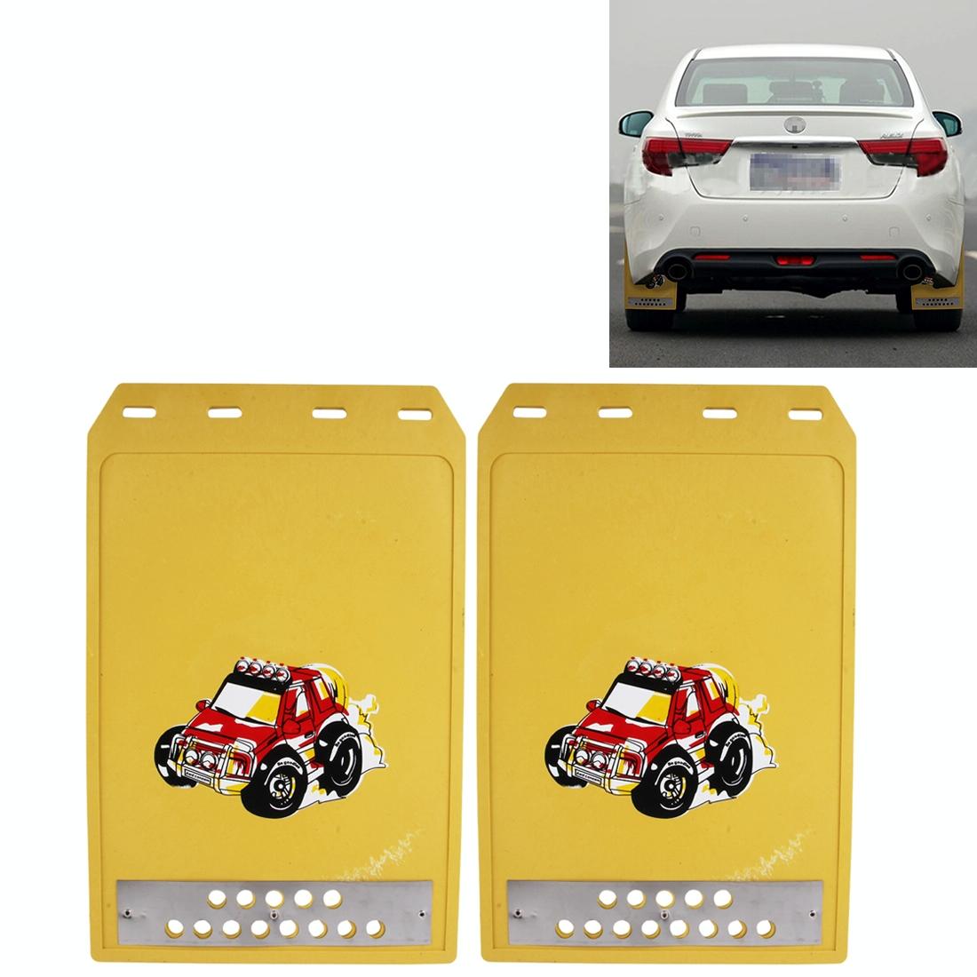 Premium Heavy Duty Molded Splash Front And Rear Mud Flaps Fender Guard Medium Size Random Pattern Delivery - Black 6