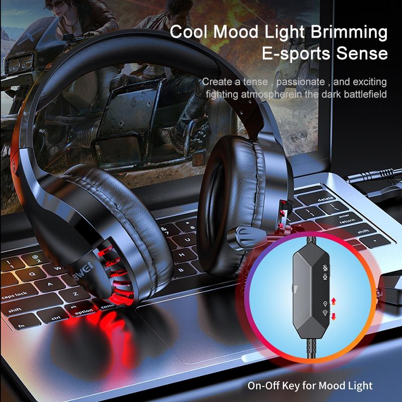 Adjustable E-Sports Gaming Headset With Mic Black 9