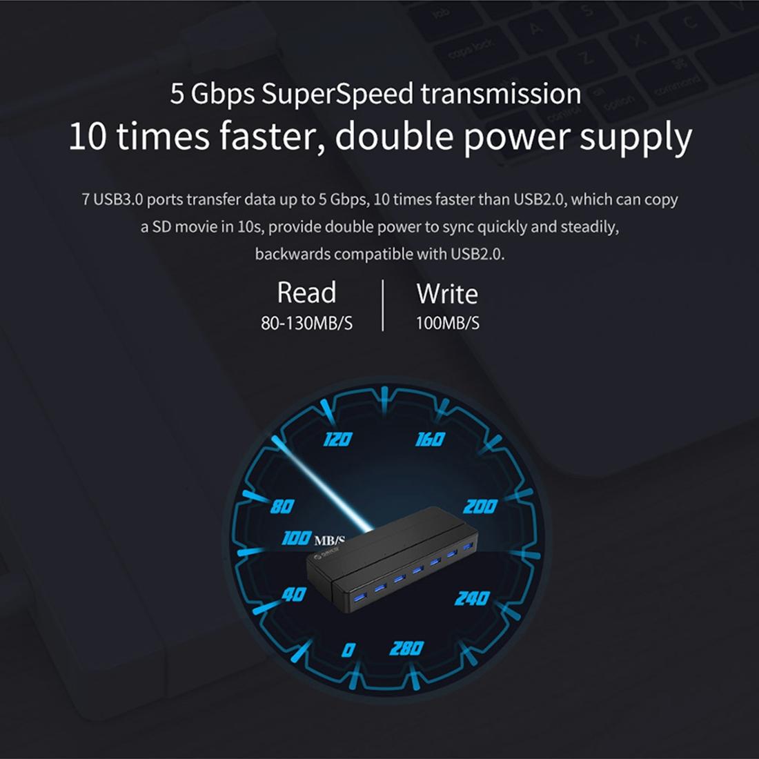 7-Port Usb 3.0 Desktop Hub With 1M Cable 9