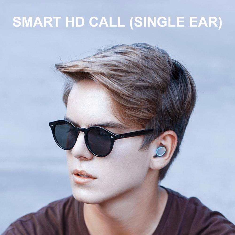 Intelligent Noise Cancelling Bluetooth Earphones with Touch Control and Charging Box - Black 9
