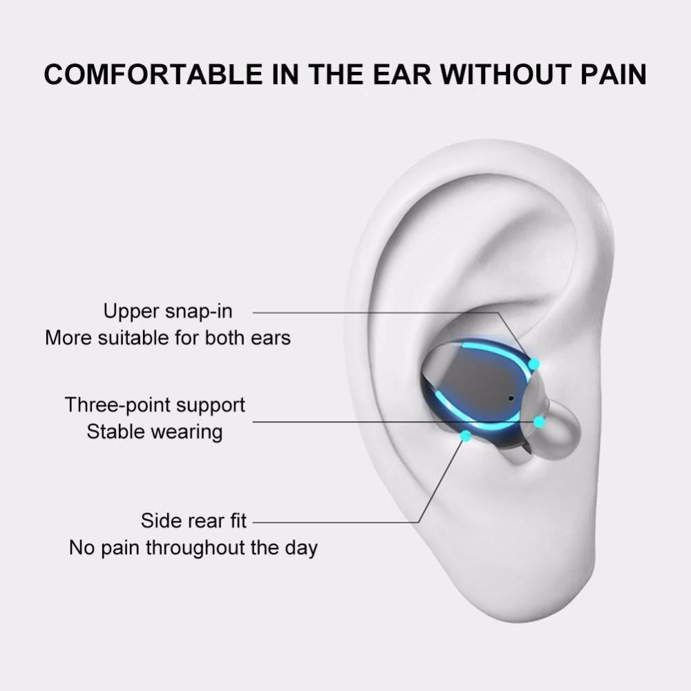Intelligent Noise Cancelling Bluetooth Earphones with Touch Control and Charging Box - Black 11
