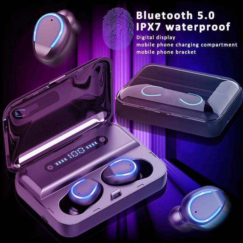 Intelligent Noise Cancelling Bluetooth Earphones with Touch Control and Charging Box - Black 13