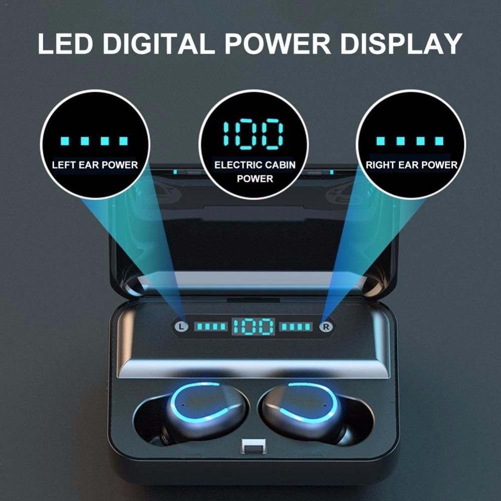Intelligent Noise Cancelling Bluetooth Earphones with Touch Control and Charging Box - Black 14