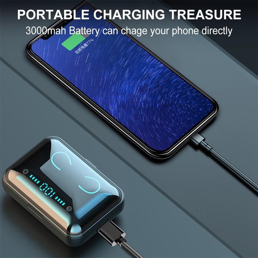 Intelligent Noise Cancelling Bluetooth Earphones with Touch Control and Charging Box - Black 15