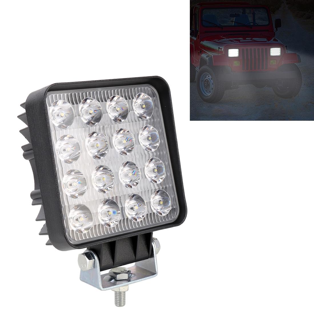 48W 4000Lm 16 Led White Light Condenser Engineering Lamp / Waterproof Ip67 Suvs Light Dc 10 - 30V Black 3