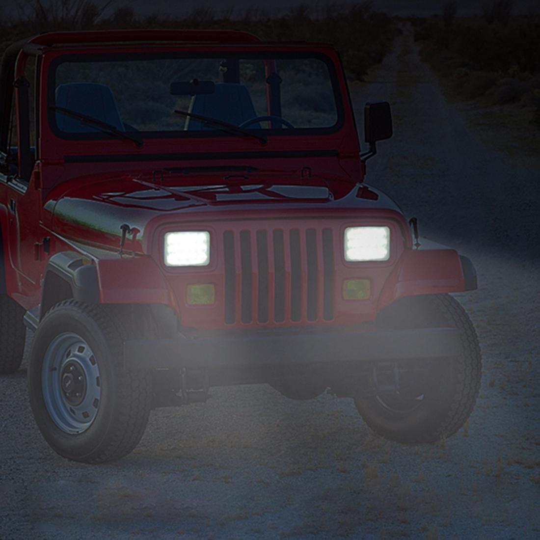 48W 4000Lm 16 Led White Light Condenser Engineering Lamp / Waterproof Ip67 Suvs Light Dc 10 - 30V Black 11
