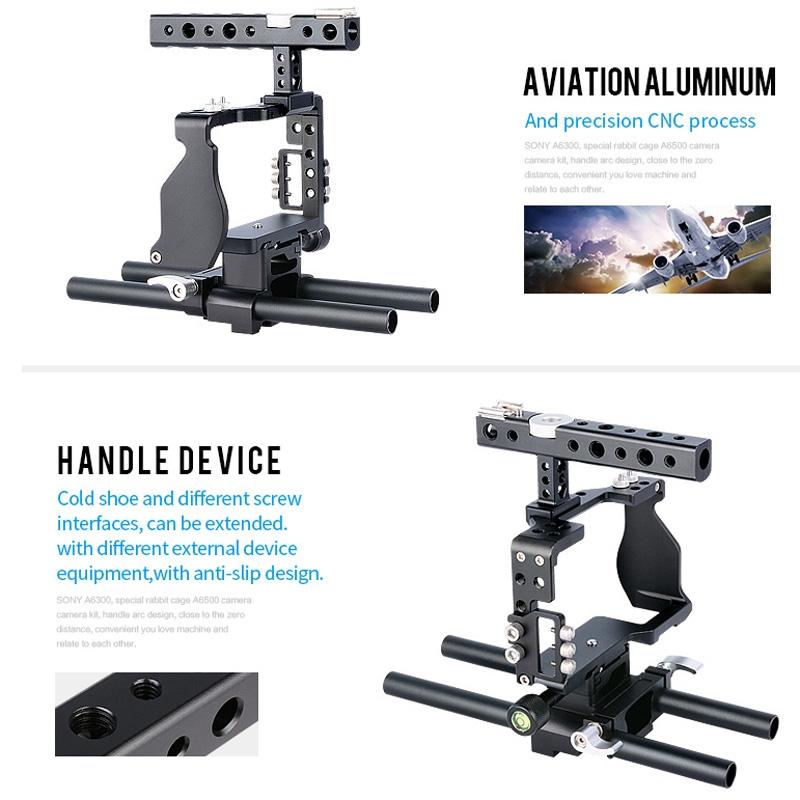 Camera Stabilizer Cage - Black for Sony A6000 / A6300 / A6500 / A6400 12