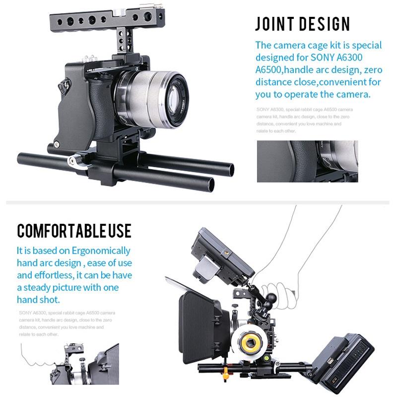 Camera Stabilizer Cage - Black for Sony A6000 / A6300 / A6500 / A6400 13