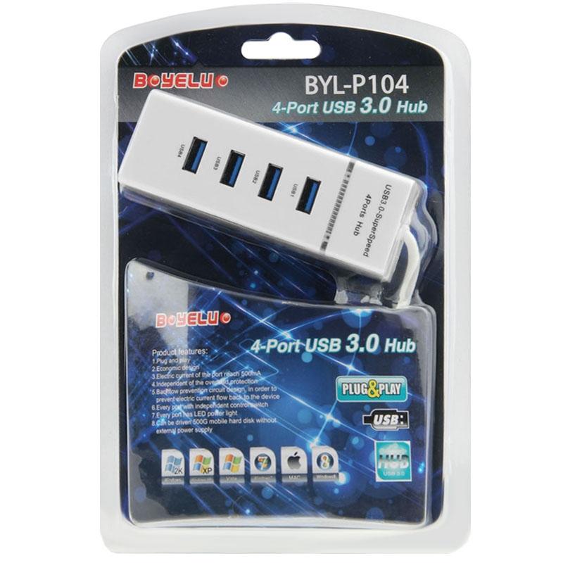 4-Port Usb 3.0 Hub With Led Super Speed 5Gbps - Black 13