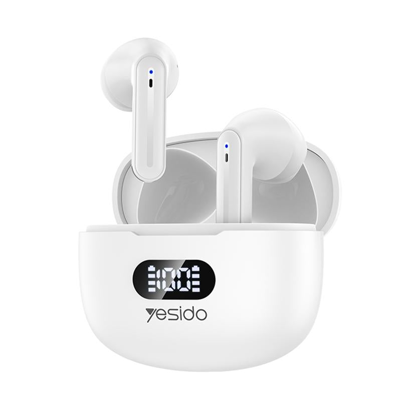 Bluetooth 5.0 Earphone with Led Display and Noise Reduction - Black