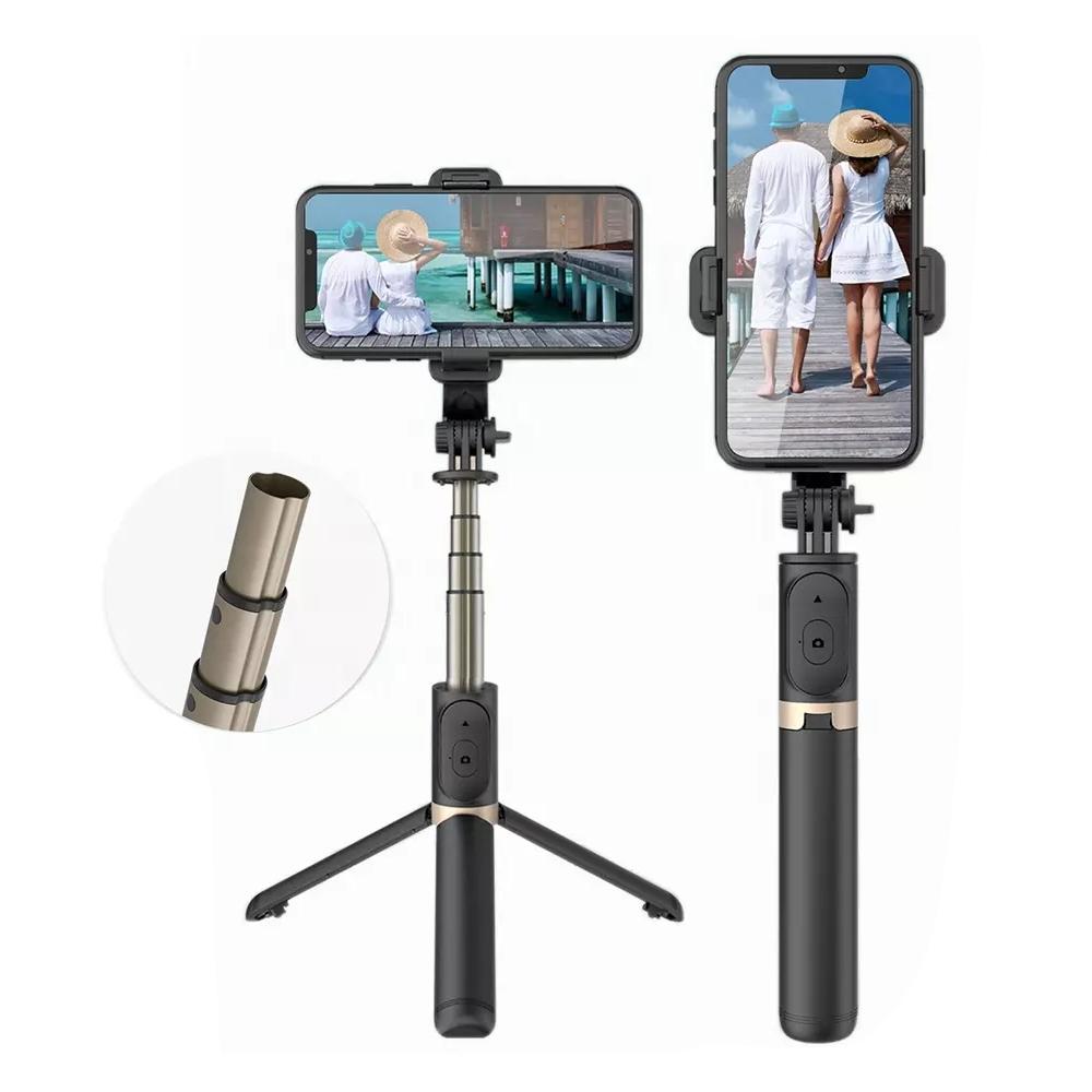 Bluetooth Remote Selfie Stick with Tripod and Phone Holder - Black 3
