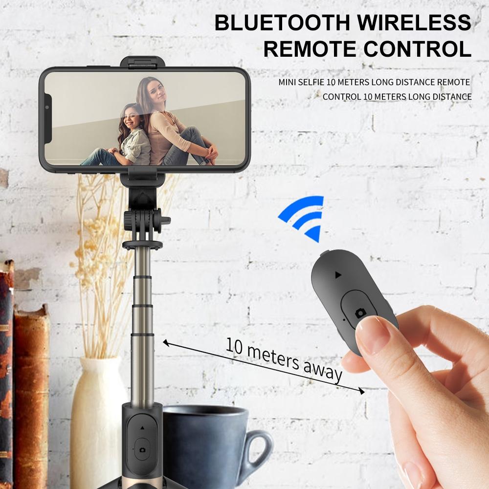 Bluetooth Remote Selfie Stick with Tripod and Phone Holder - Black 6
