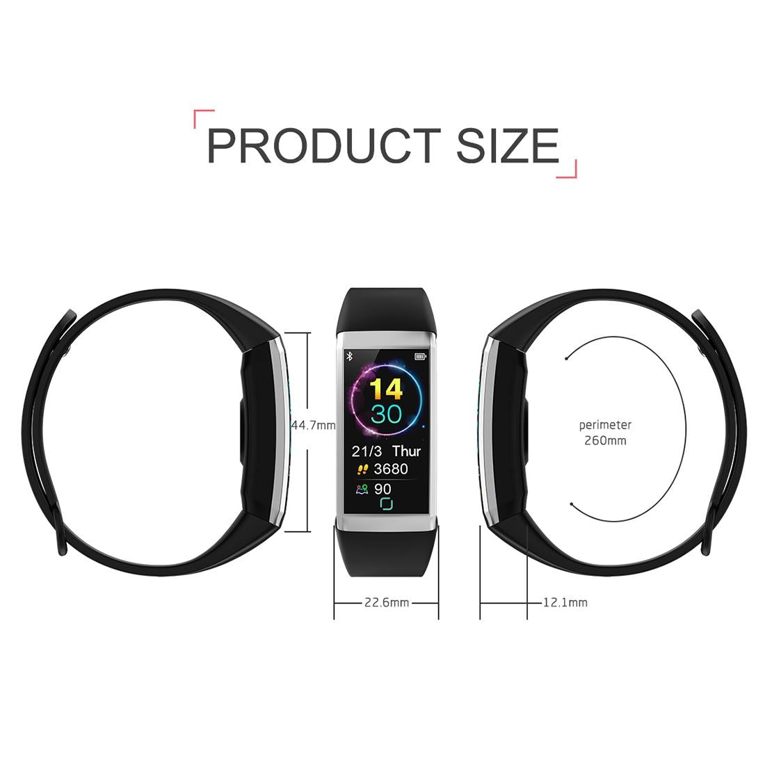 Waterproof Smart Bracelet With Call Reminder And Health Monitoring - Black 3