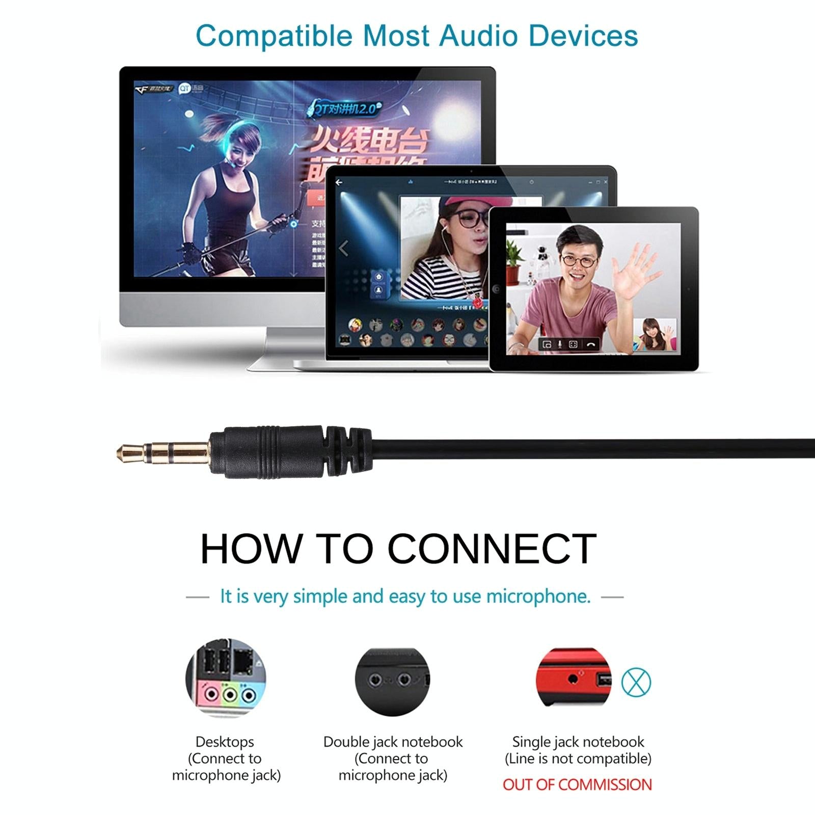 Drive-Free Computer Microphone - 3.5Mm Plug Black 3.5M 9