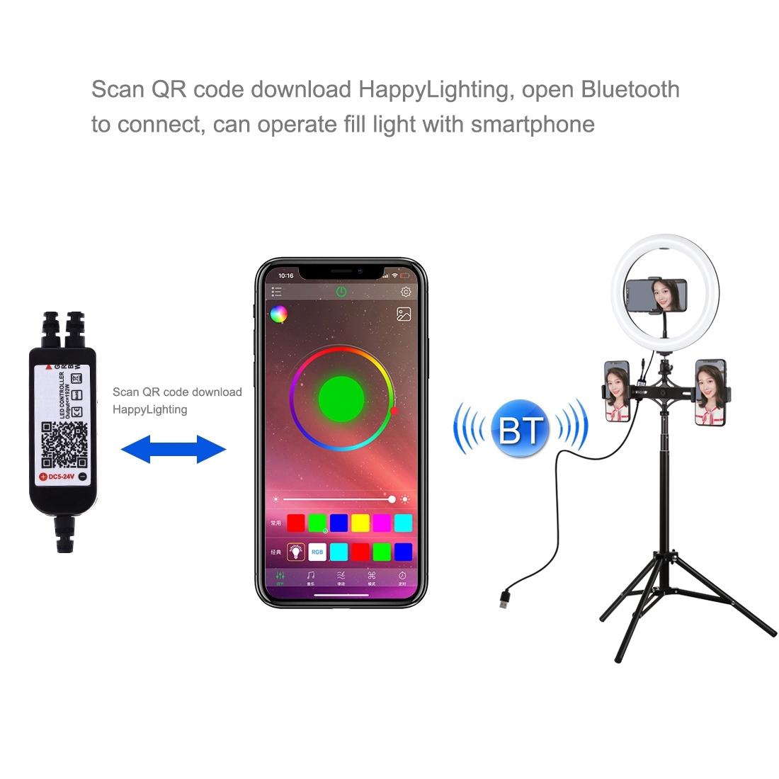 10.2 Rgbw Led Ring Light Kit with Tripod and Phone Mount 12
