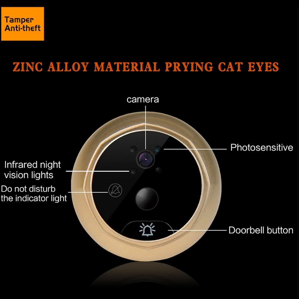 2.4 Screen 2.0Mp Security Camera With Night Vision And Video Recording - No Disturb Peephole Viewer - Black 7