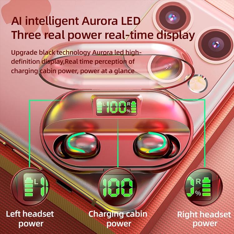 True Wireless Bluetooth 5.0 Earphones with Touch Display and Charging Box - Black 5