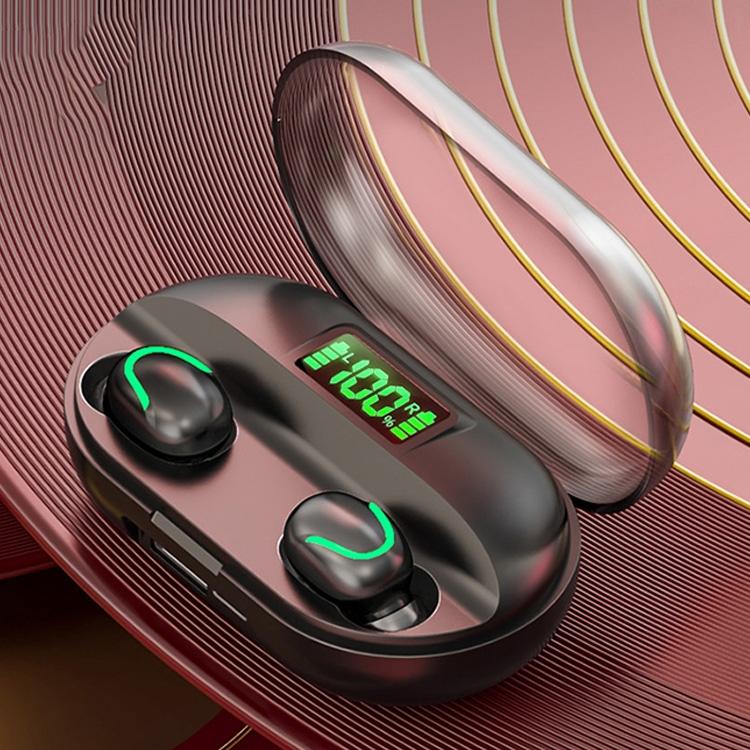 True Wireless Bluetooth 5.0 Earphones with Touch Display and Charging Box - Black 8