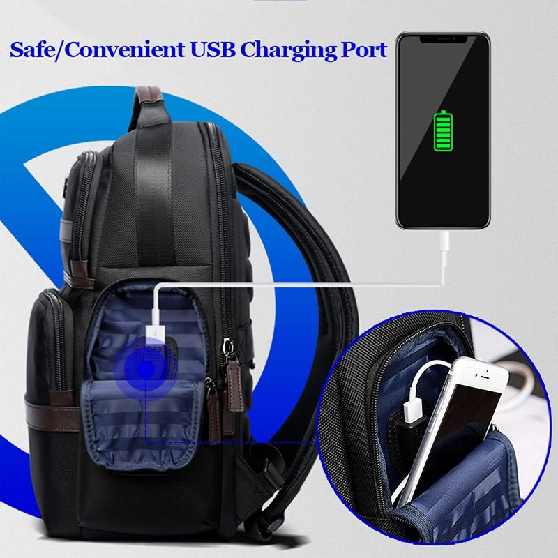 Waterproof Anti-Theft Usb Shoulder Bag - Large Capacity - 28X19X42Cm - Black 5