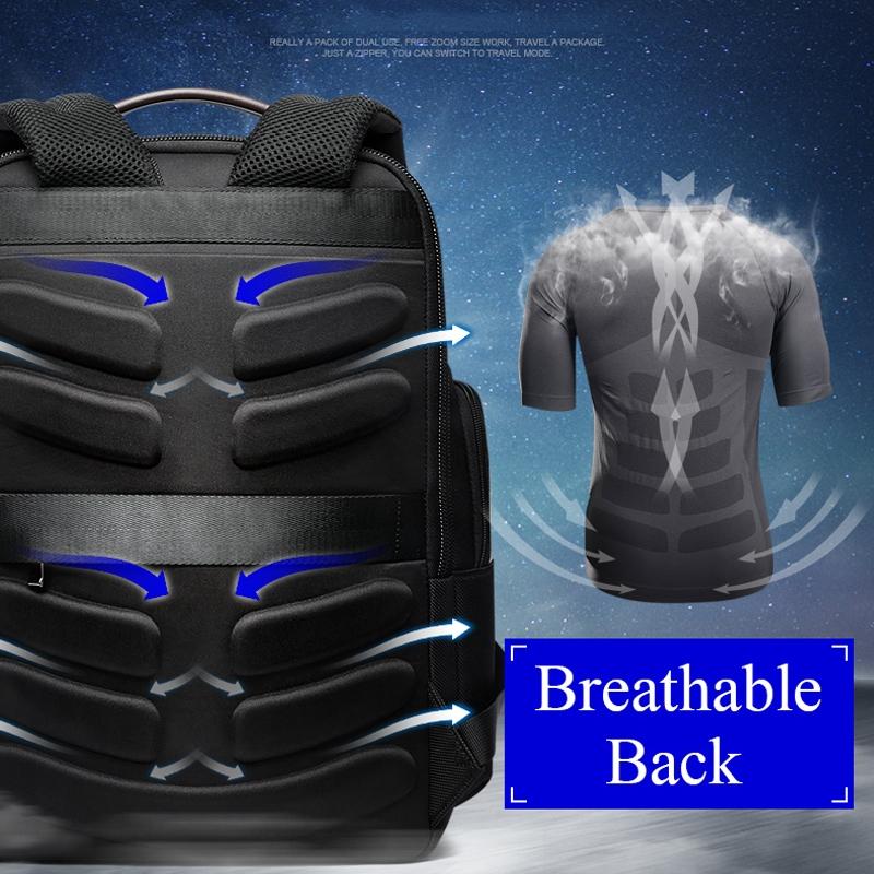 Waterproof Anti-Theft Usb Shoulder Bag - Large Capacity - 28X19X42Cm - Black 7