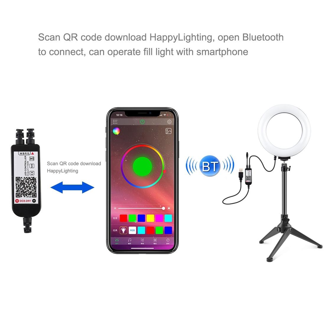6.2 Rgbw Led Ring Light with Tripod and Remote Control 8