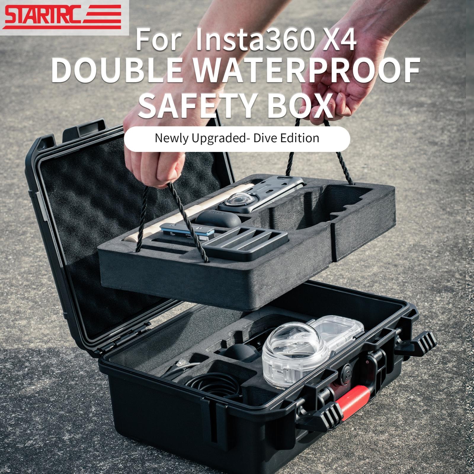 Waterproof Dual-layer Storage Box for Insta360 X4 Startrc - Black 3