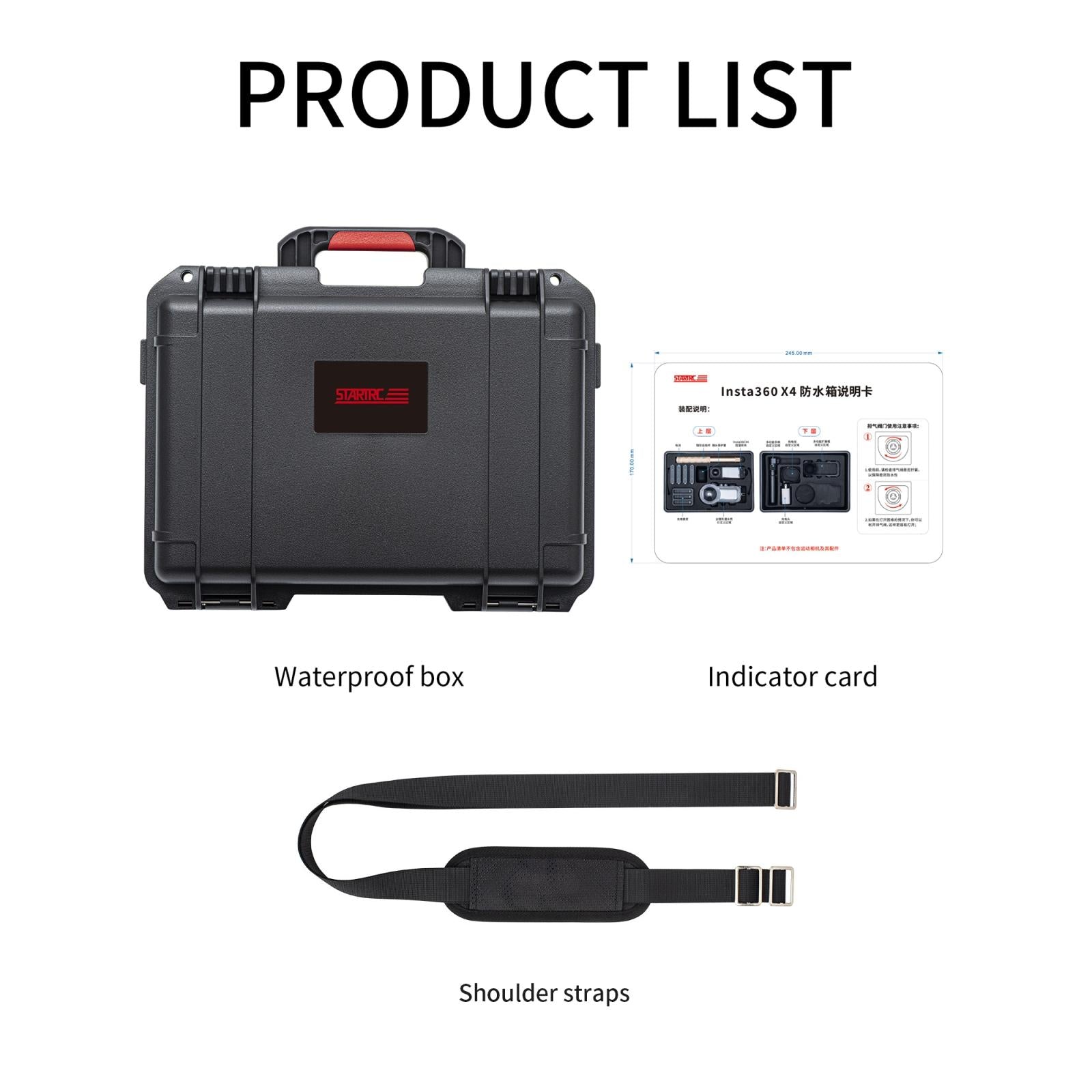 Waterproof Dual-layer Storage Box for Insta360 X4 Startrc - Black 8