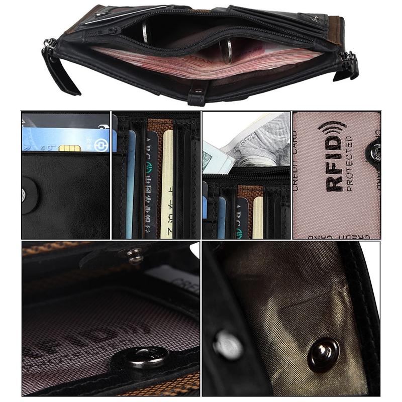 Men Leather Rfid Blocking Card Holder Wallet - 12.1x9.4x2.7cm - Ccb1085B 11