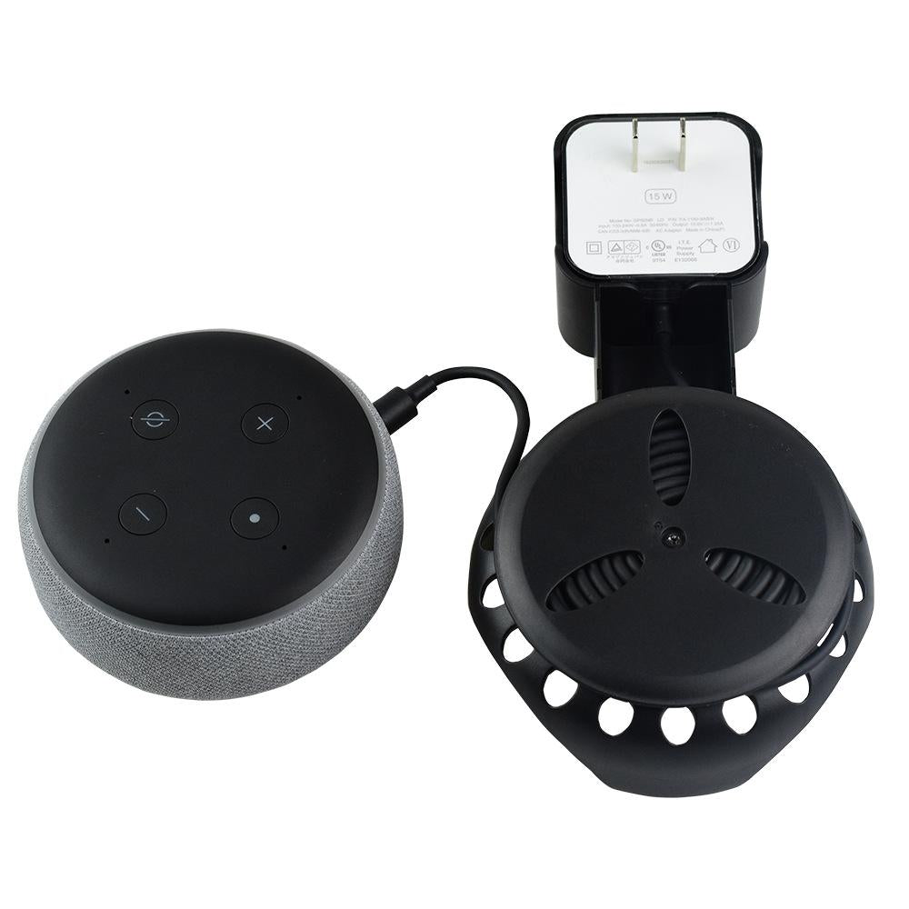 Smart Bluetooth Speaker Holder for Amazon Echo Dot 3 - Portable Wall Plug Accessory Black 4