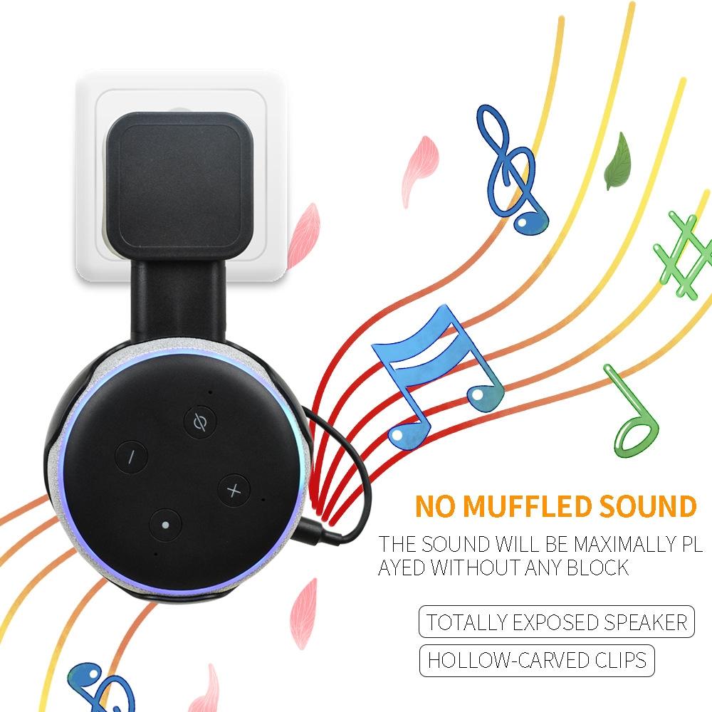 Smart Bluetooth Speaker Holder for Amazon Echo Dot 3 - Portable Wall Plug Accessory Black 7