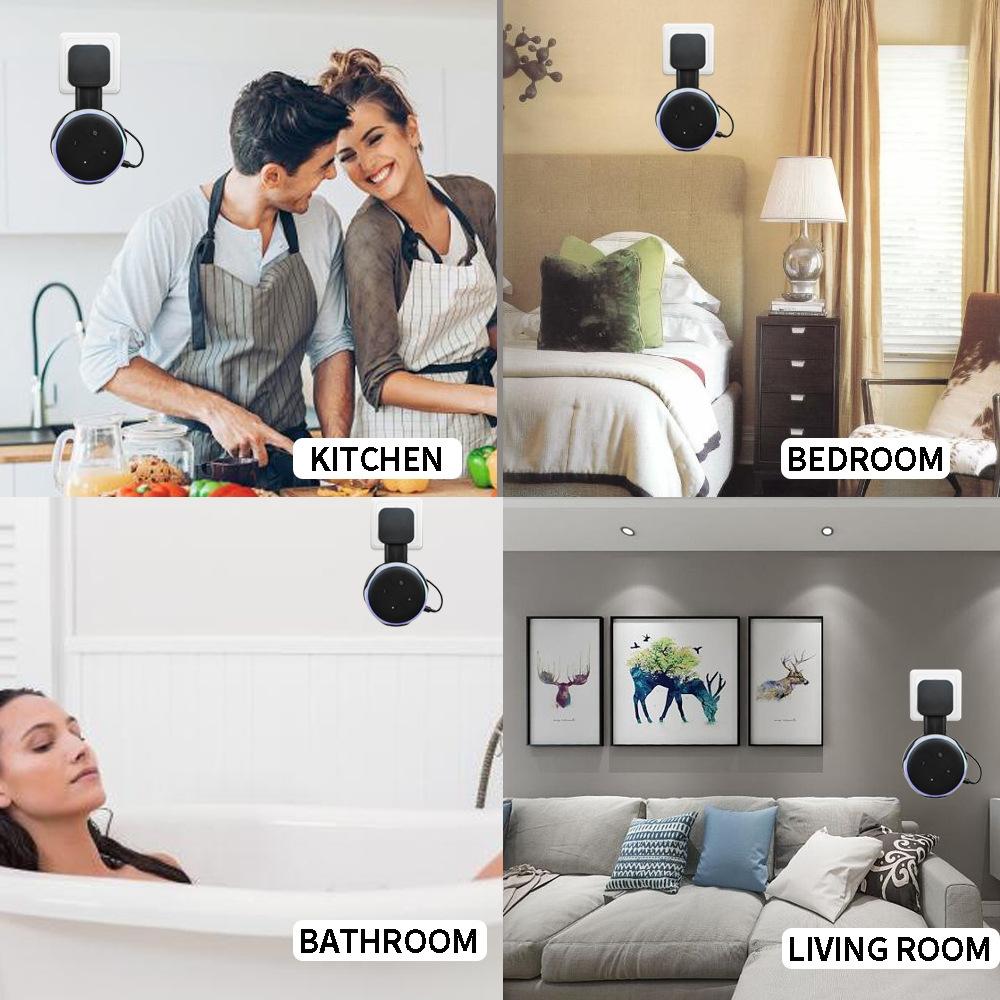 Smart Bluetooth Speaker Holder for Amazon Echo Dot 3 - Portable Wall Plug Accessory Black 8