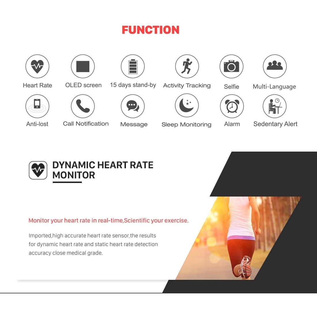 Waterproof Heart Rate Monitor Fitness Tracker 6