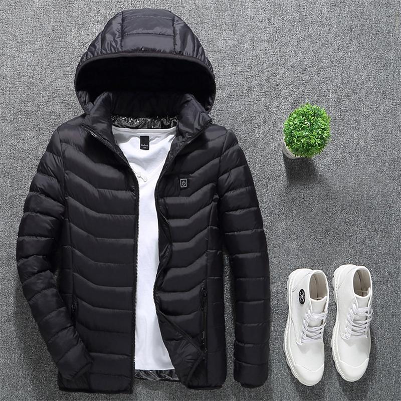 Winter Smart Electric Heating Hooded Jacket - Size Xxxxl - Black 6