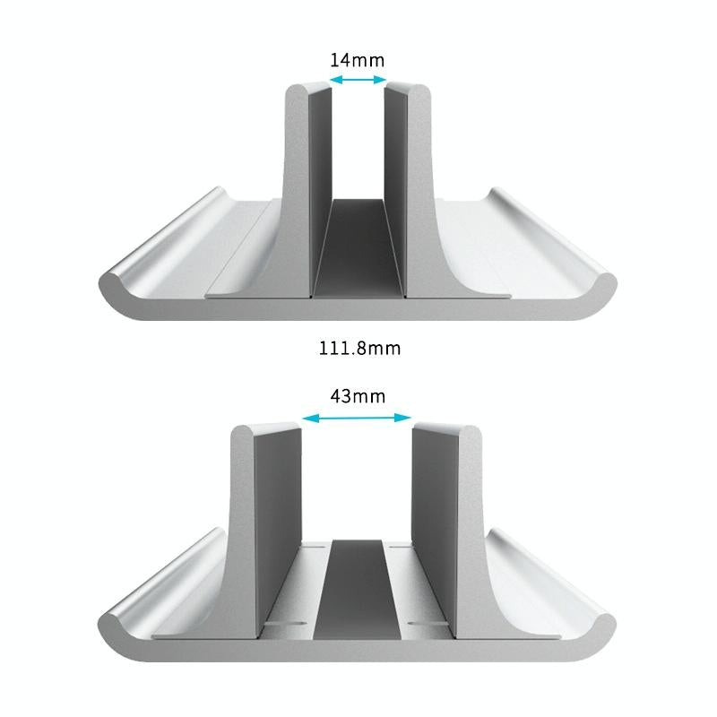 Adjustable Vertical Laptop Stand - Portable Aluminum Alloy Base Black 4