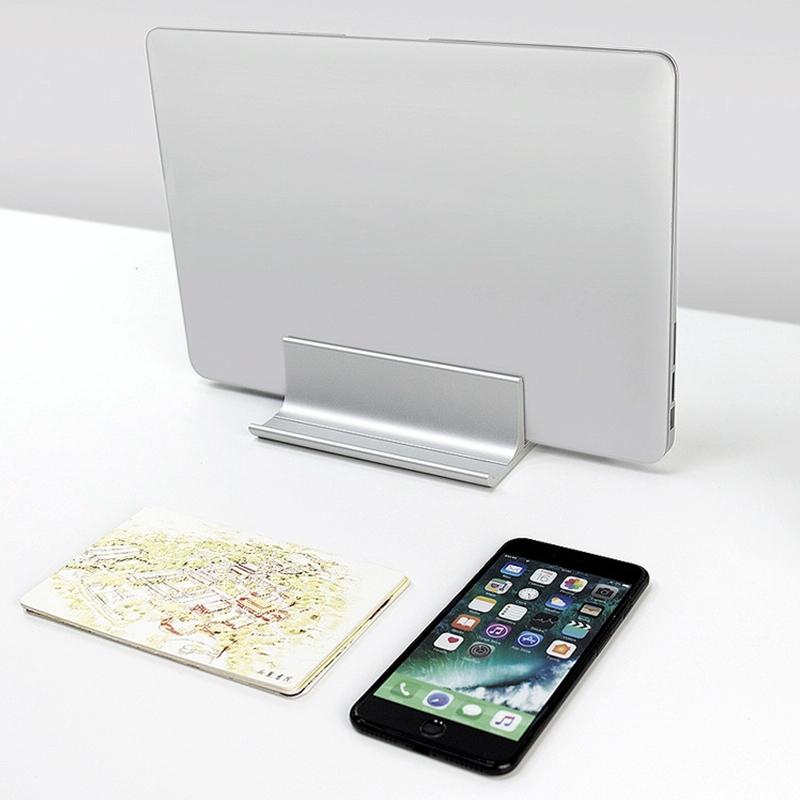 Adjustable Vertical Laptop Stand - Portable Aluminum Alloy Base Black 7