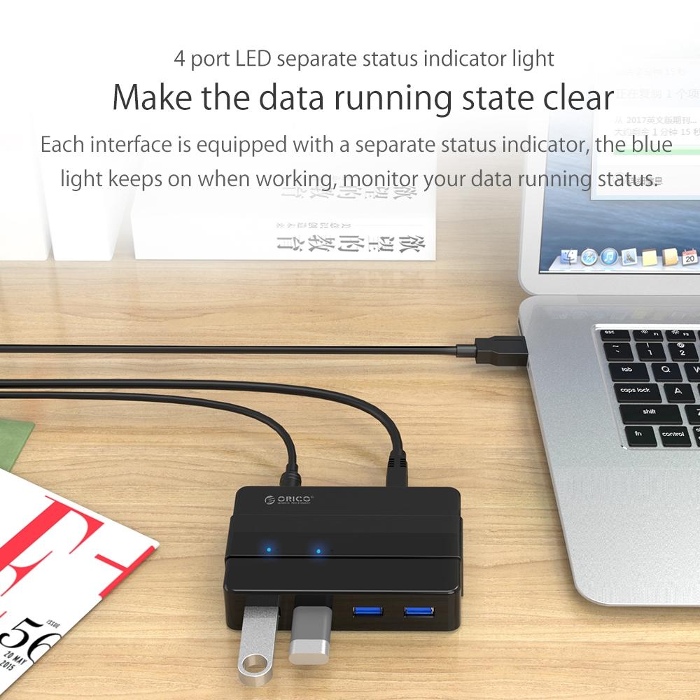 High Speed 4-Port Usb 3.0 Hub With 12V Adapter 6