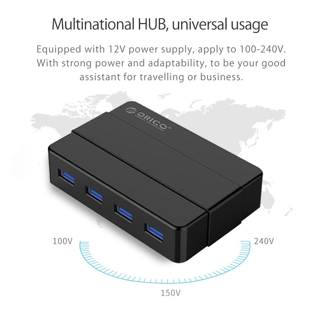 High Speed 4-Port Usb 3.0 Hub With 12V Adapter 7
