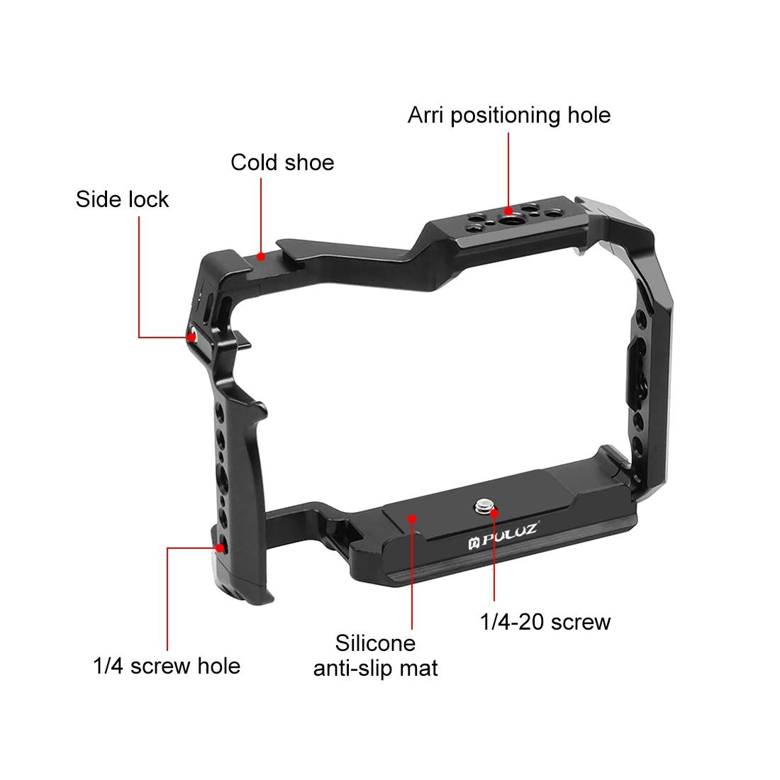 Metal Camera Cage Stabilizer - Black for Panasonic Lumix S5 Ii 4