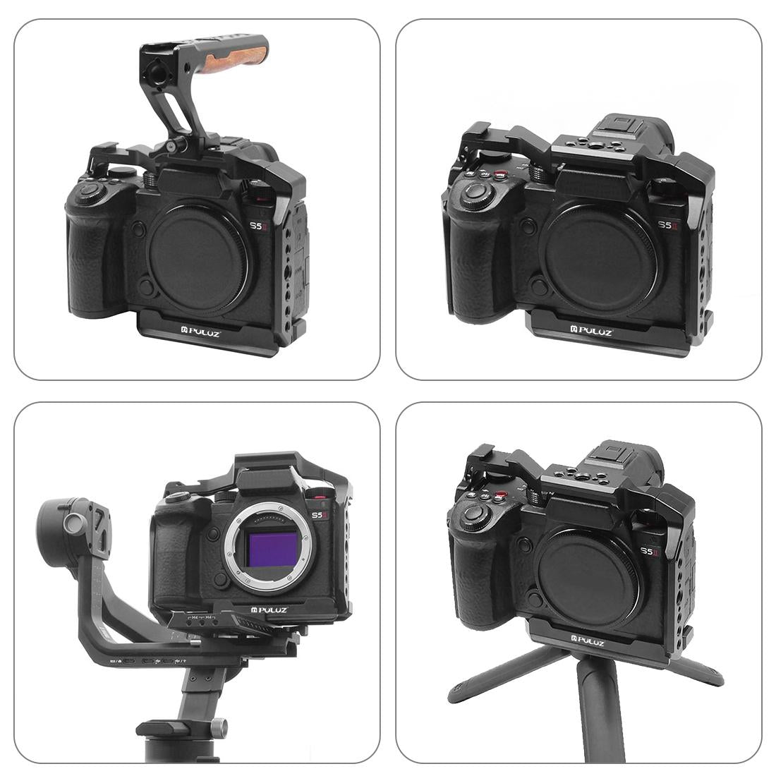 Metal Camera Cage Stabilizer - Black for Panasonic Lumix S5 Ii 7